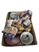 A collection of sundry items and ceramic to include Paris and Continental porcelain, brassware and