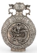 A Chinese silvered bronze 