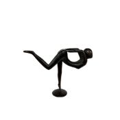 An abstract bronze of a female gymnast, height 22cm.