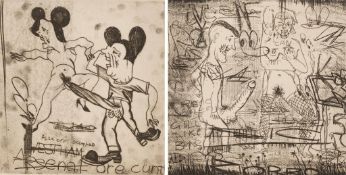 § § Jock McFadyen RA ((b. 1950))'Mickey' and 'Robbo'1992,each signed and titled, and numbered 6/30