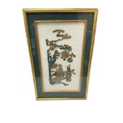 A Chinese needlework embroidery - framed