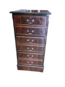 A reproduction mahogany filing cabinet, width 55cm, depth 62cm, height 110cm