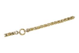 An Italian 750 yellow metal bracelet(a.f.), approx. 20cm, 25.2 grams.