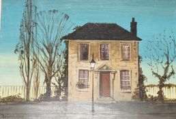 Deborah Jones (1921-2012), ‘Winchcombe, Chester’, signed, oil on board, 23 x 34cm