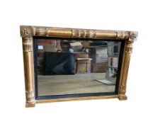 A William IV giltwood and composition overmantel mirror, width 108cm, height 76cm