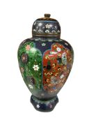 A cloisonne jar and cover, height 27cm