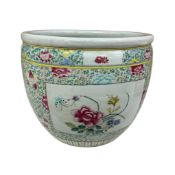 A Chinese famille rose jardiniere, late 19th century, 30cm diameter.