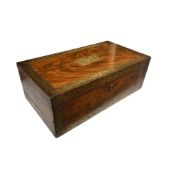 A Regency cut brass inlaid mahogany writing slope, width 51cm.