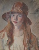 Philip Naviasky (1894-1983), portrait of 'Brenda', signed, oil on canvas, 49 x 38cm