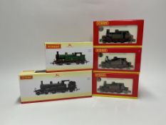Five Hornby Hobbies 00 gauge tank engines, including three LBSCR 0-6-0T Brighton Terriers; (R2177,