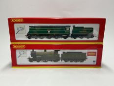 Two boxed Hornby Hobbies 00 gauge tender locomotives; an LSWR Class T9, 120 (R2892), and an SR