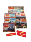 A collection of boxed Tri-ang Railways 00 gauge train sets, including; three Blue Pullman train sets