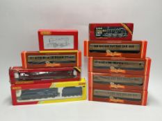 Nine boxed Hornby Railways 00 gauge stock, including four locomotives; an LNER Class A4 (R2779),
