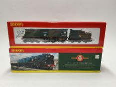 Two boxed Hornby Hobbies BR tender locomotives; a Battle of Britain class, Manston 34070 (R2260),