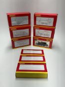 Nine boxed Hornby Hobbies 00 gauge rolling stock, including six 0-4-0T and 0-6-0T locomotives,