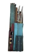 A collection of 1930s/40s Hornby Dublo railway buildings of painted wood construction, including; an