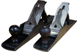 Two Stanley Bedrock fore planes; a 605 1/2 (fitted with a later Stanley iron), and a 606 with