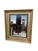 A large Victorian giltwood wall mirror, (converted picture frame), width 110cm, height 127cm