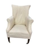 An Edwardian upholstered armchair, width 72cm, depth 60cm, height 101cm