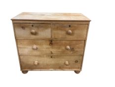 A Victorian pine chest of drawers, width 85cm, depth 43cm, height 76cm