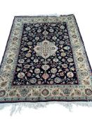 A Nain blue ground rug, 195 x 144cm