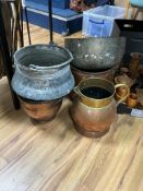 19th/20th century copper vessels, including Islamic and Indian cooking pots. (5)