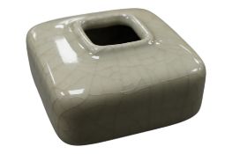 A Chinese crackle glaze square waterpot, 8cm wide