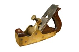 A Spiers dovetailed smoothing plane, stamped with Stewart Spiers, to the brass lever cap and chip