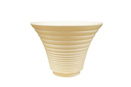 Keith Murray for Wedgwood, a moonstone ribbed conical vase, 4319, stamped to the base, 13cm high