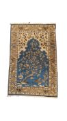 A Tabriz blue ground pictorial rug 250 x 166cm