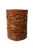 A Chinese 'dragon' brushpot, 13cm high.