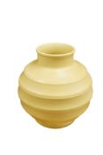 Keith Murray for Wedgwood, a small straw glazed football vase, height 18cm.