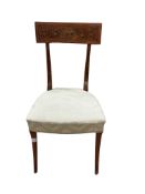 A George III style painted satinwood Klismos type side chair, width 48cm, depth 55cm, height 90cm