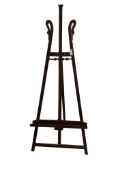 An Empire style adjustable studio easel, width 75cm, depth 125cm, height 197cm