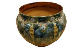 A large Royal Doulton stoneware jardiniere, stamped to the base, 34cm in diameter
