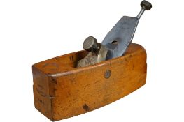 A Norris A70 adjustable beech smoothing plain with brass lever cap, fitted with a Norris iron,