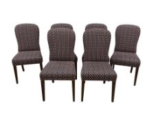 A set of six Dining Chair Company chairs, upholstered in Nina Campbell fabric, width 51cm, depth