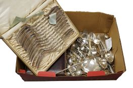 A set of nine late 19th/early 20th century North American engraved sterling teaspoons, by James