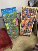 Micheal Richie and one other, two Haitian views to include a village scene, each signed, oils on