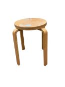 An Alvar Aalto style stool, diameter 32cm, height 45cm