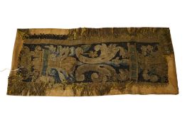 A Verdure tapestry fragment, 19th century, 34 x 74cm