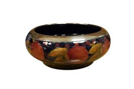 A Moorcroft silver plate mounted pomegranate salad bowl, 1920s, diameter 26cm