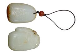 Two Chinese jade pebble carvings, largest 5cm high