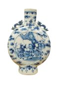A Chinese blue and white moonflask, 19th century, 25cm high