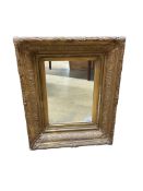 A 19th century giltwood wall mirror, (converted picture frame) width 54cm, height 66cm