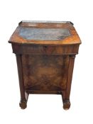 A Victorian inlaid walnut davenport, width 53cm, depth 47cm, height 80cm