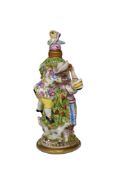 A Samson porcelain scent bottle in 18th century Chelsea style, 11 cm high.