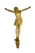 J Ralinat, a bronze study of crucified Christ, signed, 49cm high