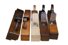 Five beech jointing, rabbet etc. planes by Marples, W. Greenslade, Cox & Luckman, Nurse & Co., etc.,