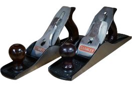 Two Stanley Bailey jack planes; a No.5 and a No.5 1/2 (with replacement Stanley iron)